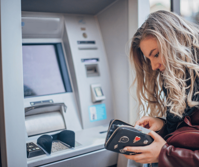 Woman at ATM
